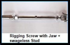 Rigging Screw – Jaw & Swageless Stud